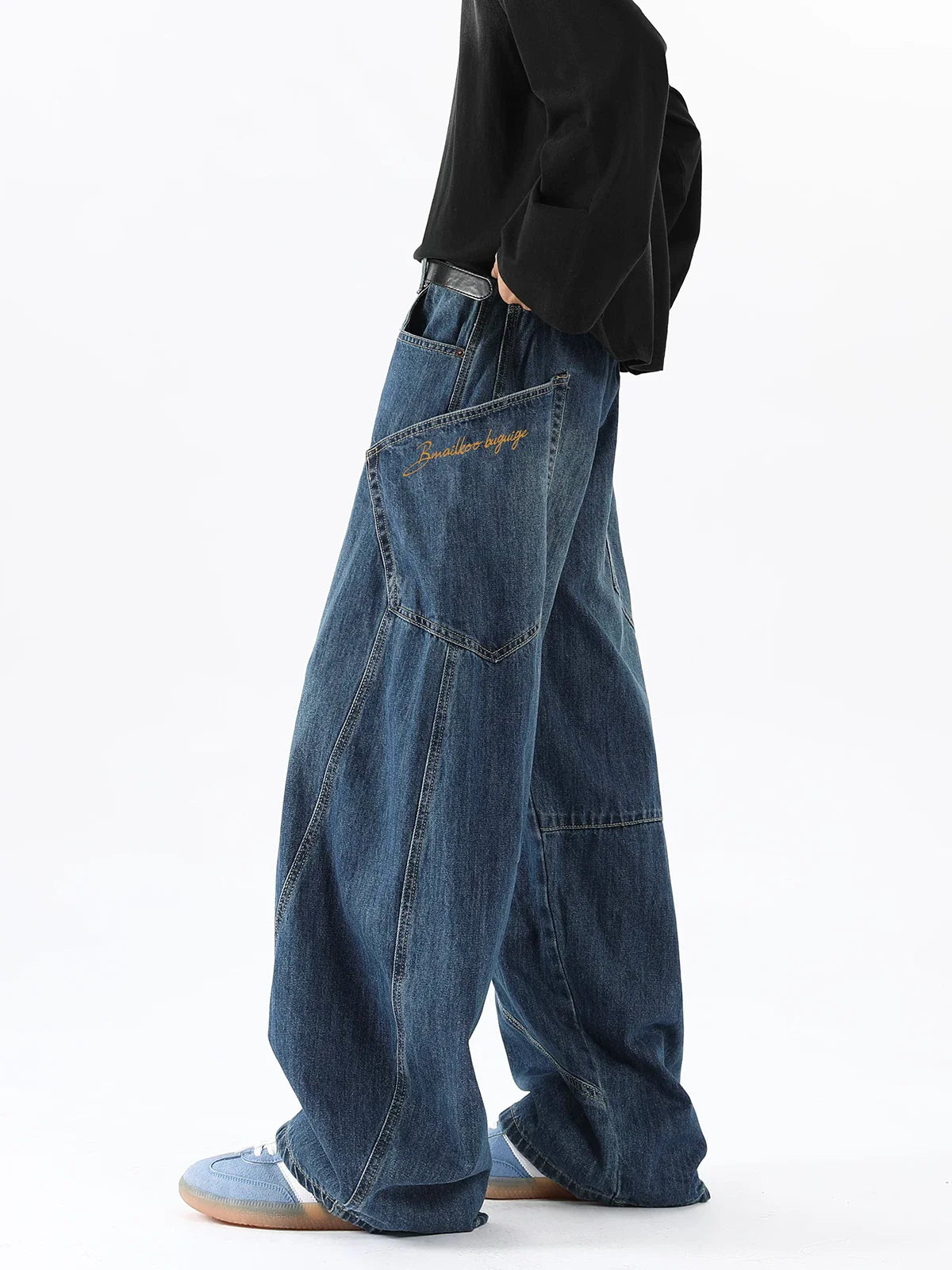 Breeze-Dome Balloon Denim Pants