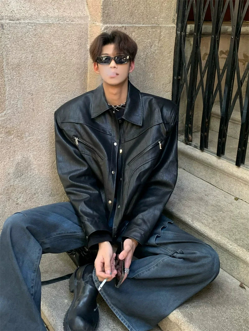 Wide Shoulder Denim Jacket