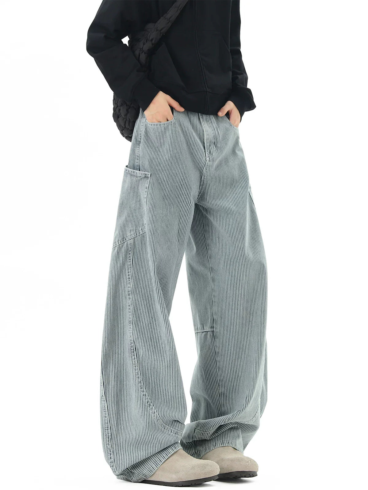 Yardline Stripe Carpenter Wide Pants