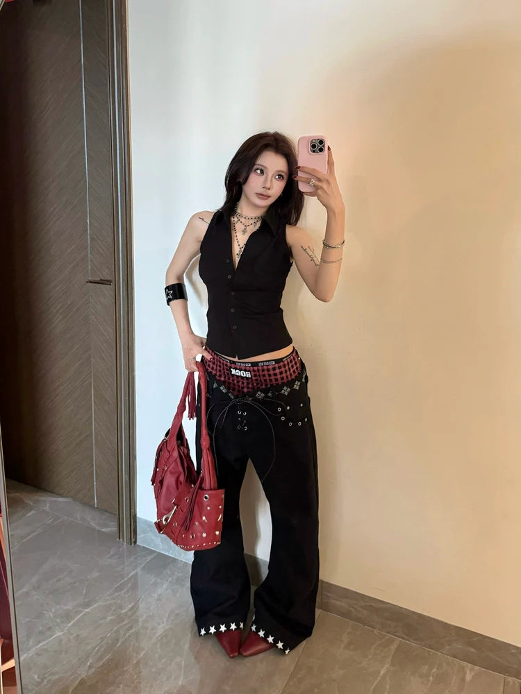 Rocker Riot Star Hem Wide Jeans