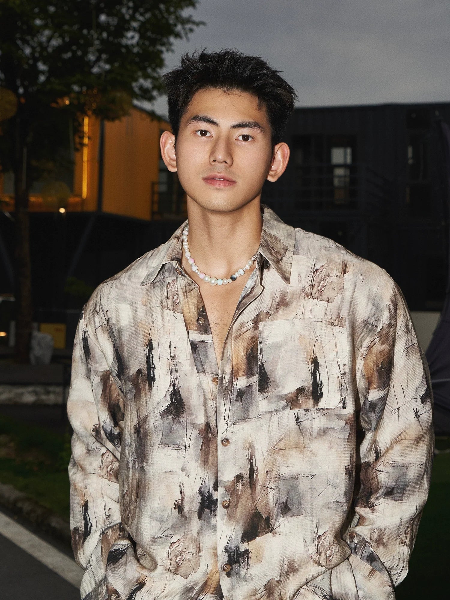 Abstract Paint Long Sleeve Shirt