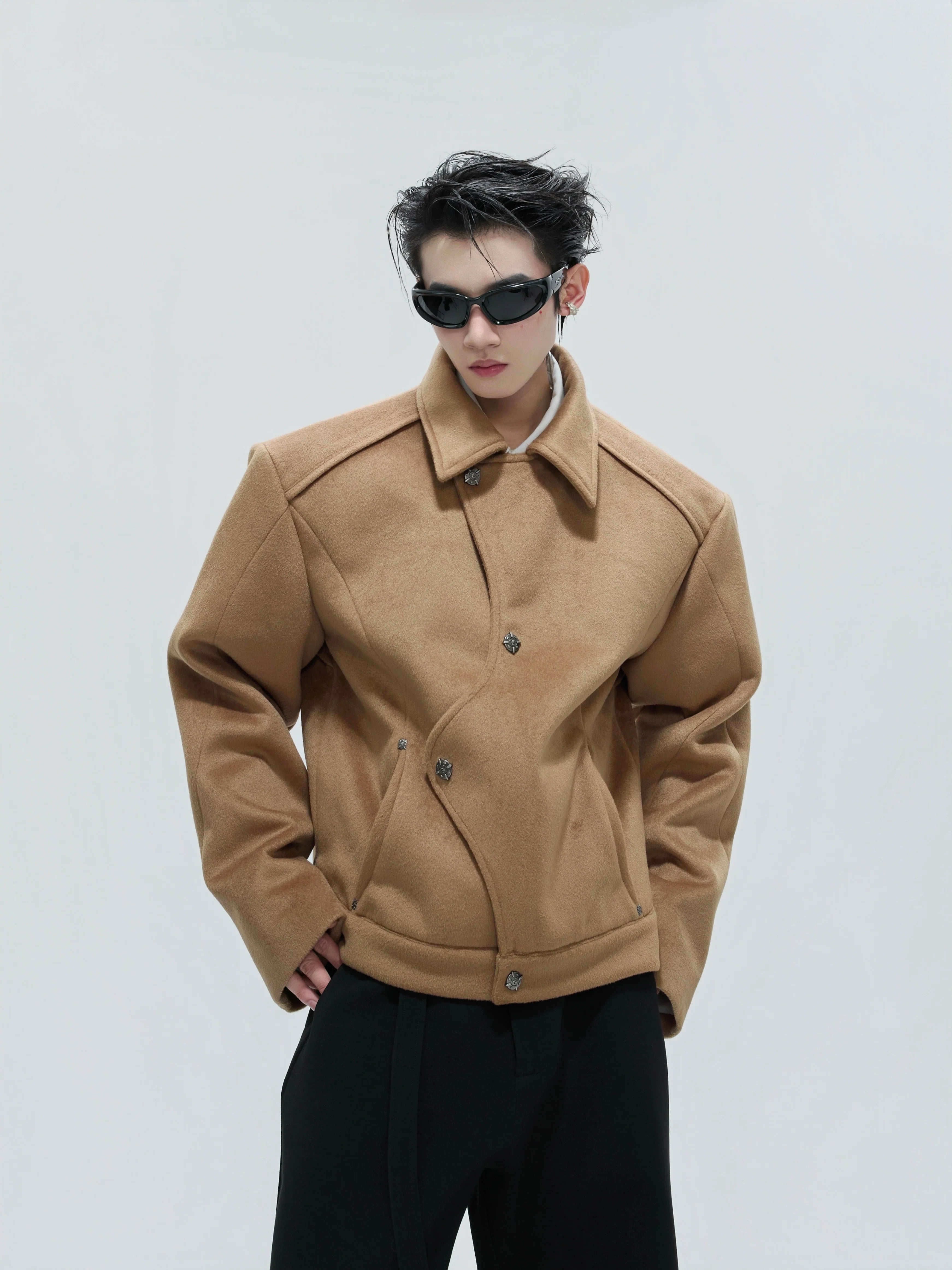 Sculpted Wave Wool Jacket
