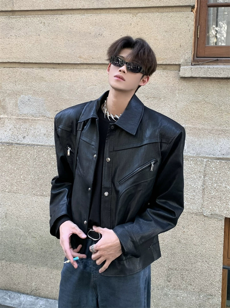 Wide Shoulder Denim Jacket