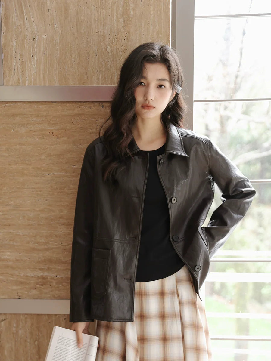 Vintage Short Leather Jacket