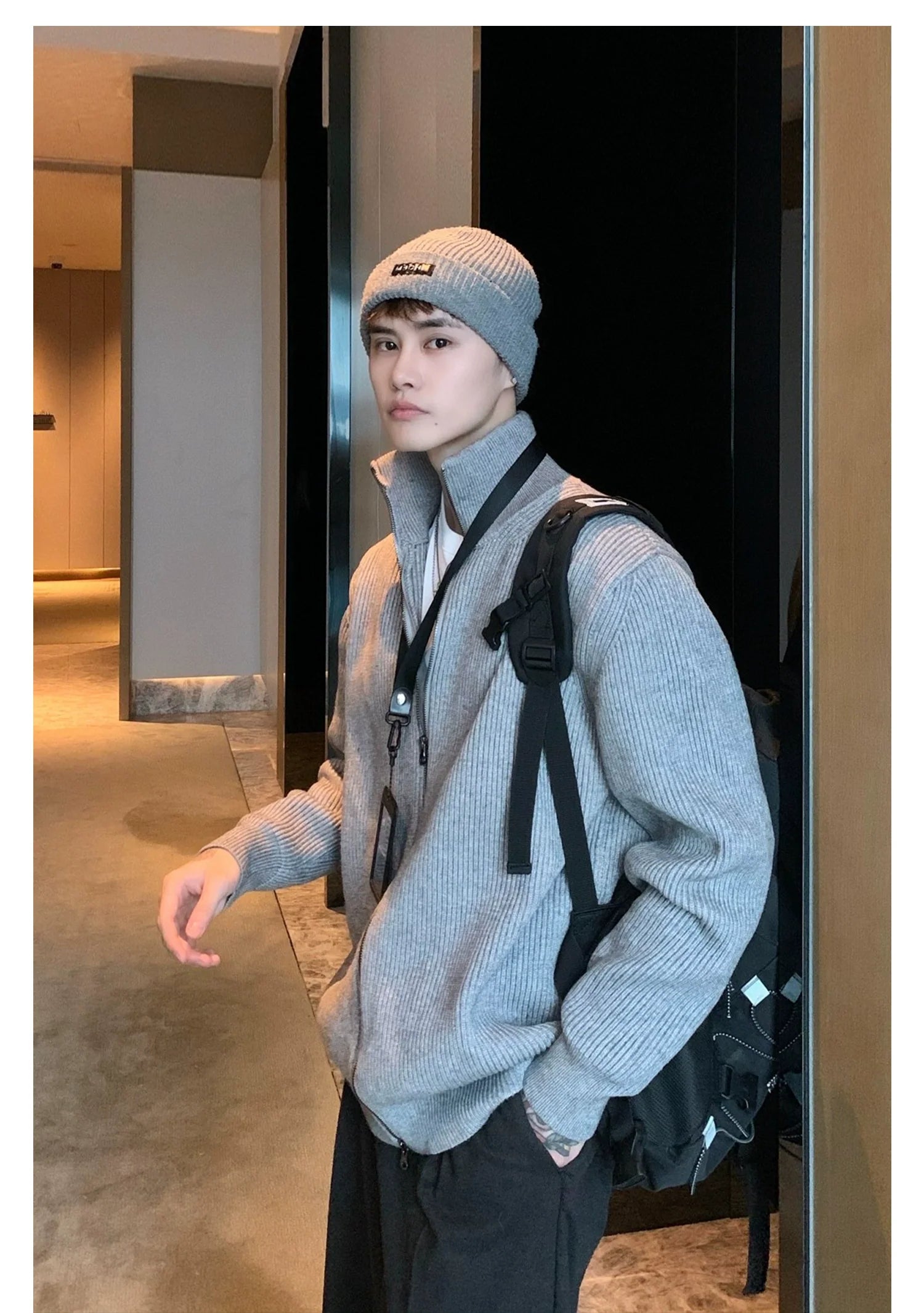 Ribbed Full-Zip Cardigan Sweater