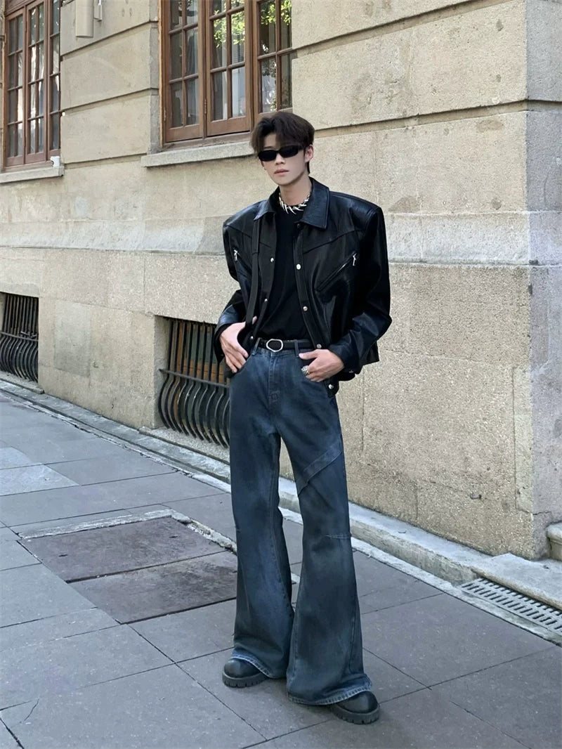 Wide Shoulder Denim Jacket