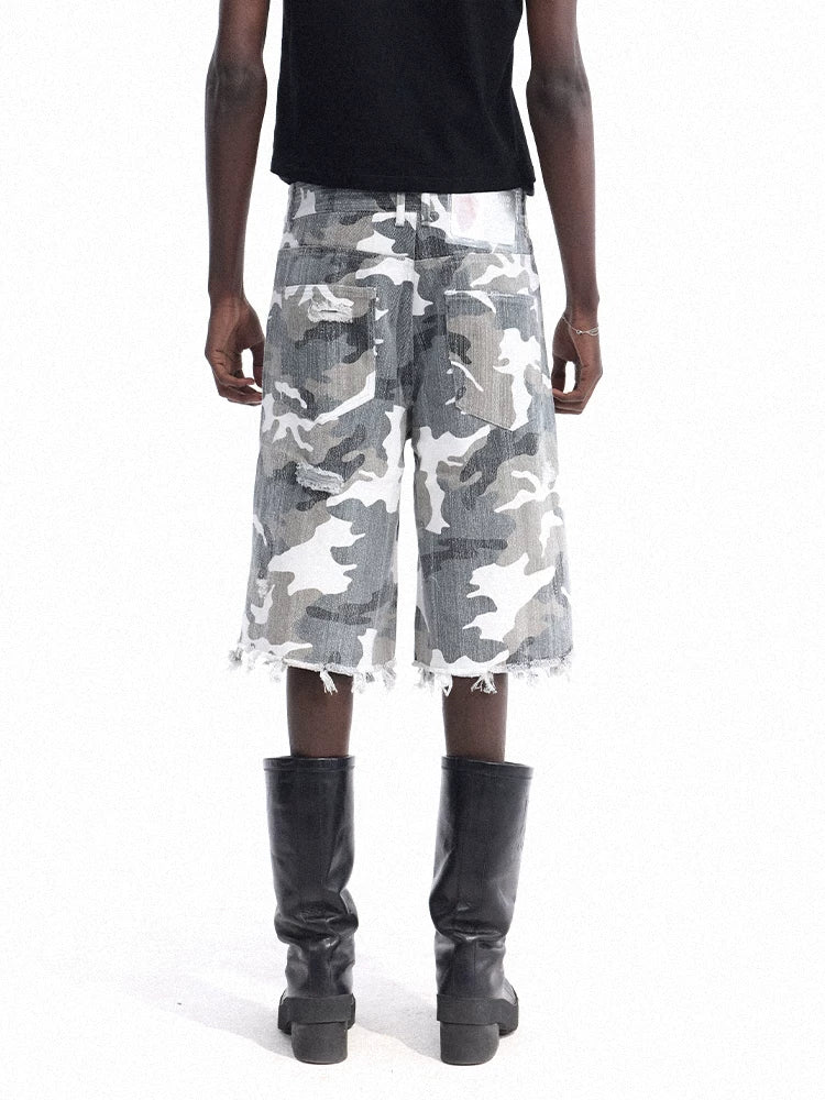 Static Camo Shred Cutoff Shorts