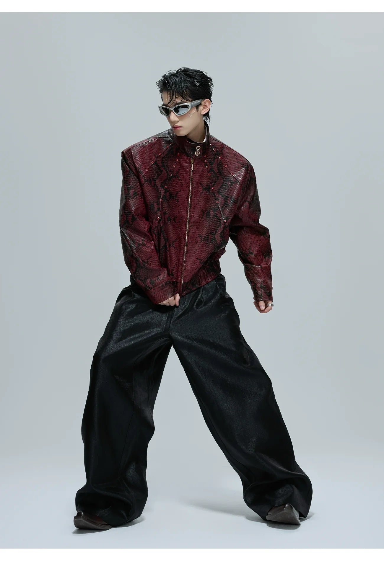 Snake Print Bomber Jacket