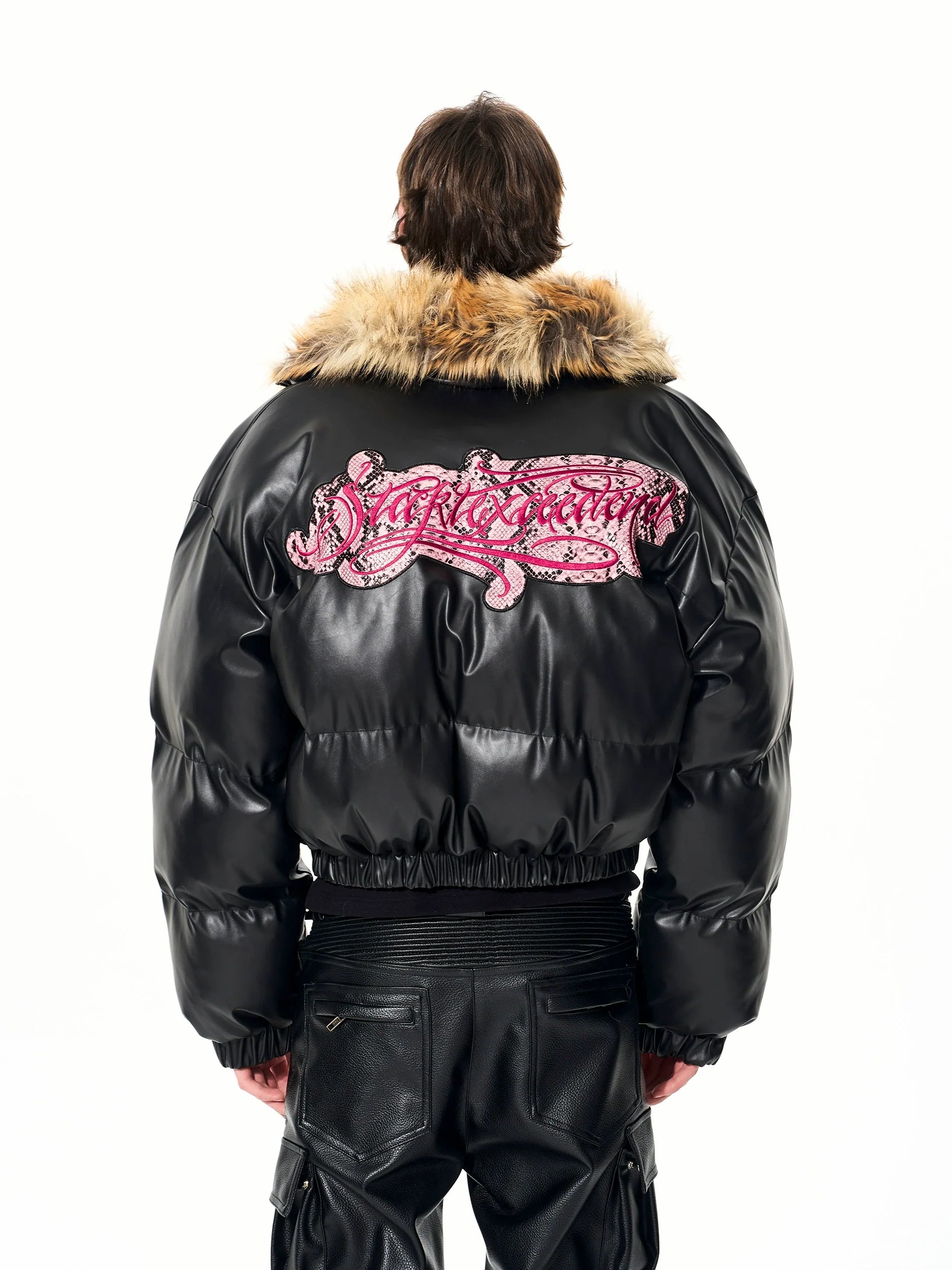 Venom Blush Python Puffer Jacket