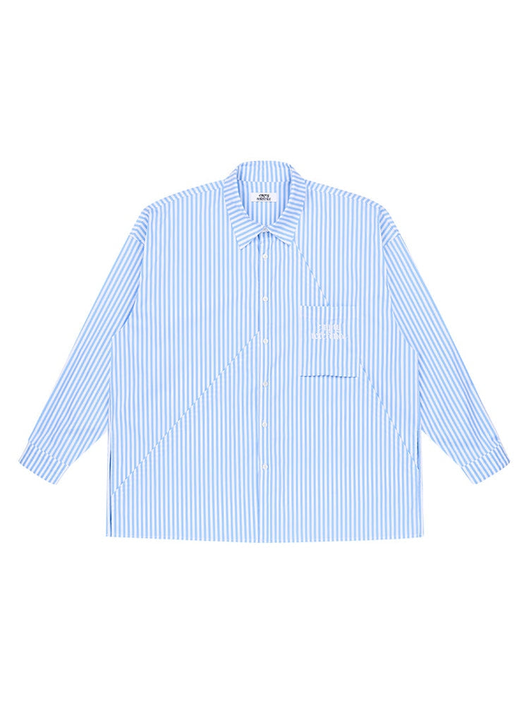 Geometric Stripes Structured Long Sleeved Shirt