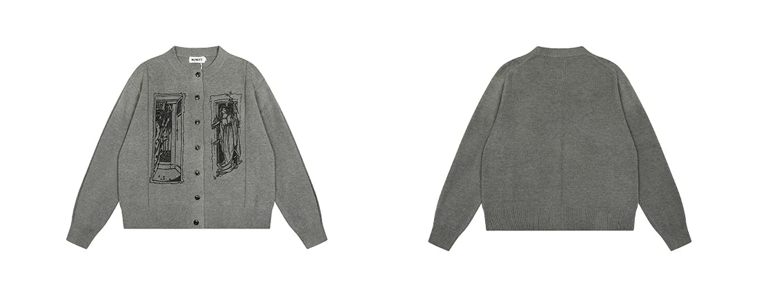 Tarot Window Graphic Knit Cardigan