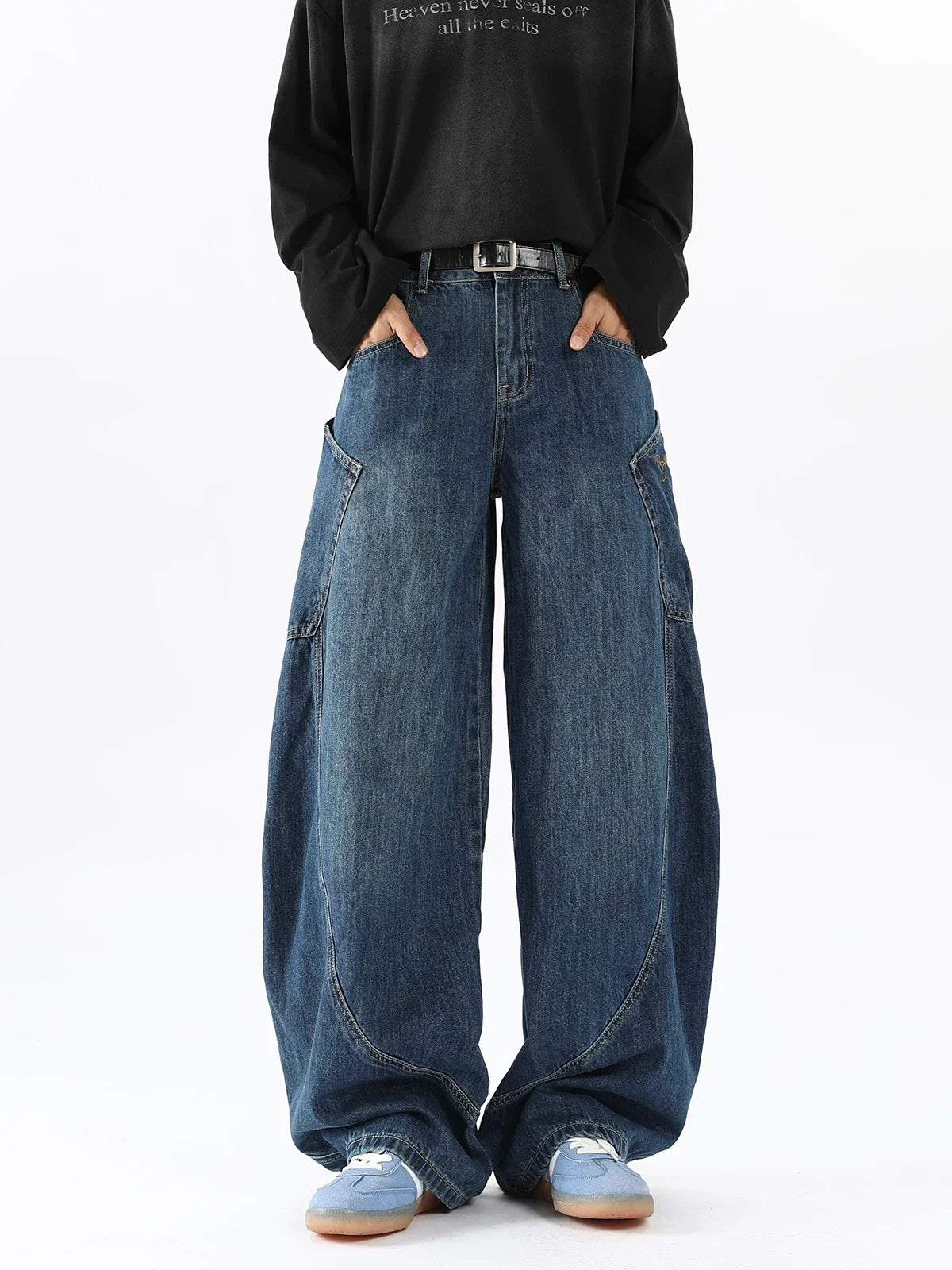 Breeze-Dome Balloon Denim Pants