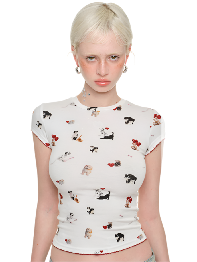 "Paw-some Pals" Fitted Graphic Tee