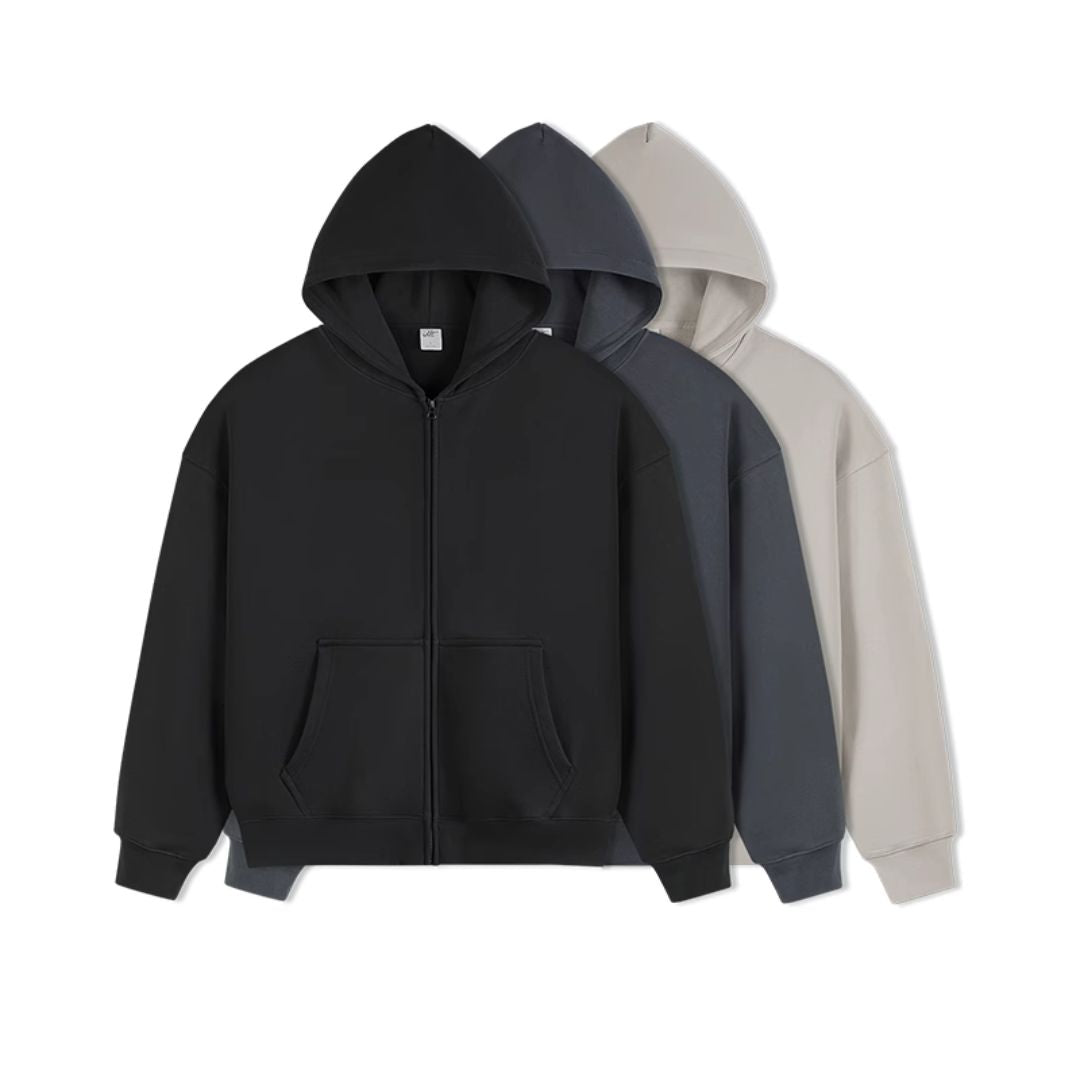Zip-Up Hoodie In Heavy Weight Fabric