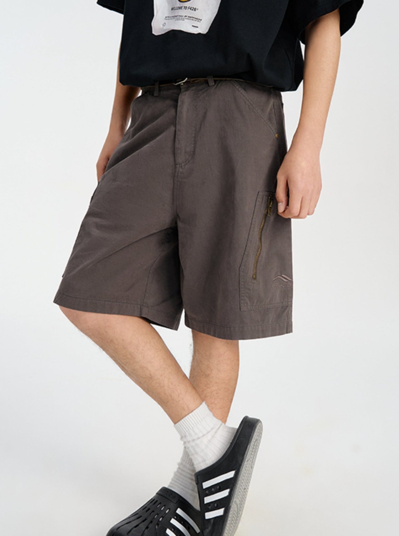 Washed Hip Hop Cargo Shorts