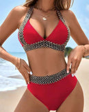 V Neck Chunky Strap Bikini Set