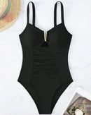 V-neck Tummy Control One Piece  Swimsuit